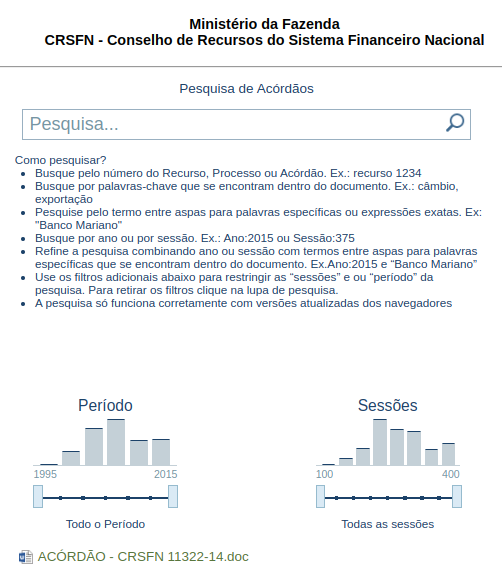 Ferramenta de consulta do PAS no CRSFN.